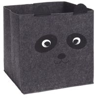 Opbergmand/kastmand vilt kinderkamer - dieren thema panda - 32 x 32 x 32 cm