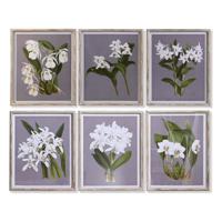Schilderij DKD Home Decor Spar Kristal 50 x 60 x 2,8 cm 50 x 2,8 x 60 cm Blommor (6 Onderdelen)
