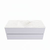 MONDIAZ VICA-DLUX 120cm badmeubel onderkast Cale 2 lades. Inbouw wastafel CLOUD midden 1 kraangat, kleur Ostra.