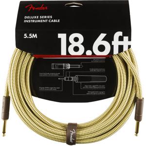 Fender Deluxe Cables instrumentkabel 5.5m geel tweed recht