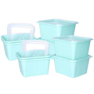 Vershoudbakjes nestbaar - BPA vrij - meal prep - 12x stuks van 1 liter - mintgroen