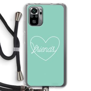 Friends heart pastel: Xiaomi Redmi Note 10S Transparant Hoesje met koord