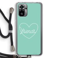 Friends heart pastel: Xiaomi Redmi Note 10S Transparant Hoesje met koord