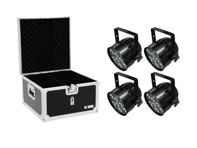 EUROLITE Set 4x LED PAR-56 HCL Short bk + EPS Case