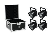 EUROLITE Set 4x LED PAR-56 HCL Short bk + EPS Case