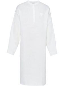 Prada chemise en lin à patch logo - Blanc