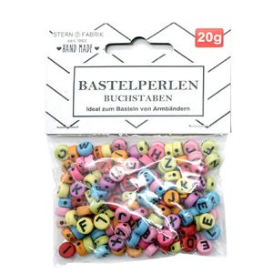 Stern Fabric Letterkralen - 160x - gekleurd - 6 mm - kunststof - alfabet knutselkralen - Kralenbak