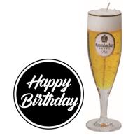 Bier kaars - Krombacher - H20 cm - inclusief 10x st bierviltjes - Happy Birthday - vaderdag - opa - Bier kaars - Krombacher - H20 cm - inclusief 10x st bierviltjes - Happy Birthday - vaderdag - opa -
