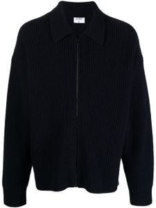 Filippa K cardigan nervurée à fermeture zippée - Bleu