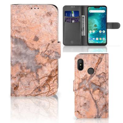 Xiaomi Mi A2 Lite | Bookcase | Marmer Oranje
