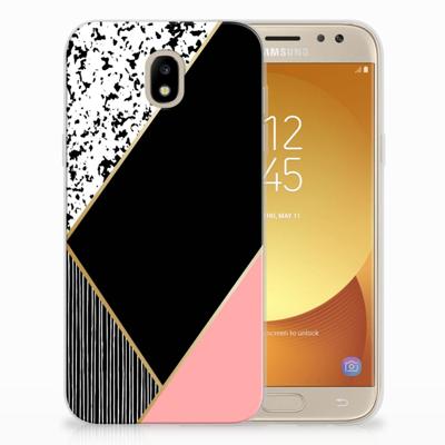 Samsung Galaxy J5 2017 | TPU Hoesje | Zwart Roze Vormen