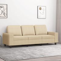 Driezitsbank 180 cm stof crmekleurig