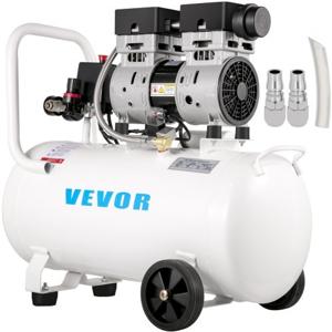 VEVOR Olievrije Compressor luchtcompressor 750 W Silent Fluisterstille compressor 50 L Fluistercompressor Zuiver koperen motor Het is een goede keuze