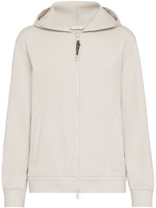 Brunello Cucinelli hoodie en coton à fermeture zippée - Tons neutres