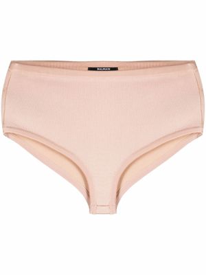 Balmain culotte en maille fine nervurée - Tons neutres