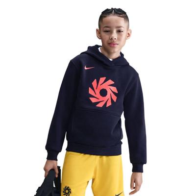 Nike Erling Haaland Club Fleece Hoodie Kids Donkerblauw Felrood