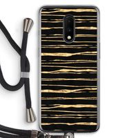 Gouden strepen: OnePlus 7 Transparant Hoesje met koord