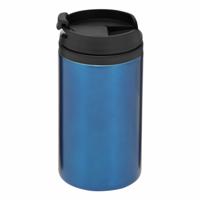 Thermosbeker/warmhoudbeker Koffie To Go - metallic blauw - 290 ml - dubbelwandig - met schroefdop Thermosbeker/warmhoudbeker Koffie To Go - metallic blauw - 290 ml - dubbelwandig - met schroefdop