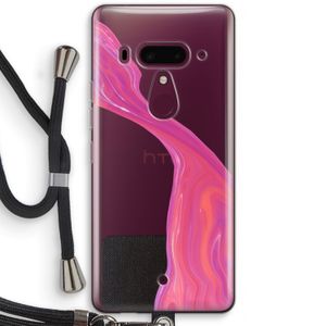 Paarse stroom: HTC U12+ Transparant Hoesje met koord