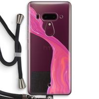 Paarse stroom: HTC U12+ Transparant Hoesje met koord