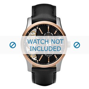 Horlogeband Fossil ME1099 Leder Zwart 22mm