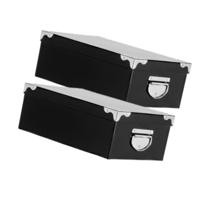 Spullen Opbergdoos box - 2x - zwart - 28 x 20 x 11 cm - Karton - Diverse toepassingen
