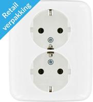 Busch Jaeger wit inbouw stopcontact ra dubbel - 4695510