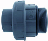 Europond 3/3 Koppeling 50x1½" Buitendraad - Waterdichte PVC Vijver/Zwembad Aansluiting met O-Ring
