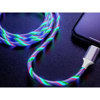 Reekin LED zwevende RGB 3-in-1 kabel - MicroUSB, Lightning, USB-C - 1m - thumbnail