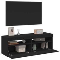 Tv-meubelen 2 st met LED-verlichting 60x35x40 cm zwart