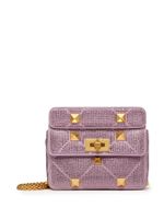 Valentino Garavani sac porté épaule Roman Stud à strass - Violet