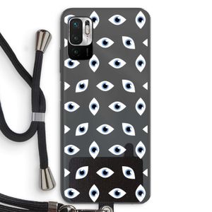 Eyes pattern: Xiaomi Redmi Note 10 5G Transparant Hoesje met koord