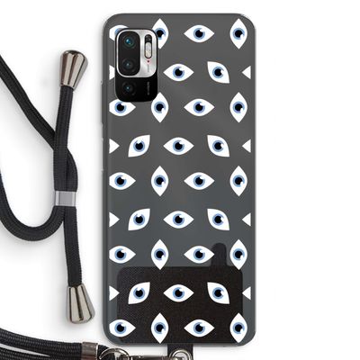Eyes pattern: Xiaomi Redmi Note 10 5G Transparant Hoesje met koord