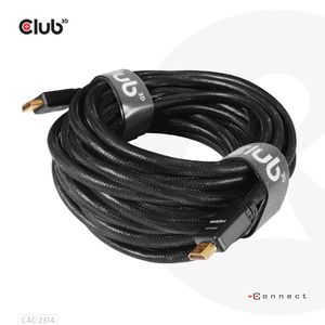 club3D CAC-2314 HDMI-kabel HDMI Aansluitkabel HDMI-A-stekker, HDMI-A-stekker 15.00 m Zwart Vlambestendig