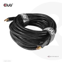 club3D CAC-2314 HDMI-kabel HDMI Aansluitkabel HDMI-A-stekker, HDMI-A-stekker 15.00 m Zwart Vlambestendig - thumbnail