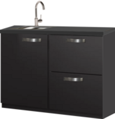 keukenblok zwart 120cm RAI-450