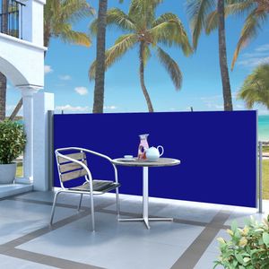 VidaXL Windscherm uittrekbaar 140x300 cm blauw