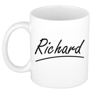 Richard voornaam kado beker / mok sierlijke letters - gepersonaliseerde mok met naam   -