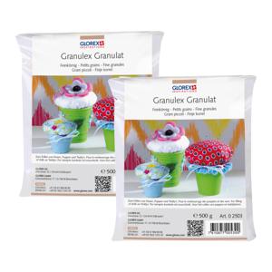 Glorex Hobby vulmateriaal - 2x - 500 gram voor knuffels/kussens - wit - Granulex fijne korrels