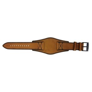 Fossil horlogeband FS4616 Leder Cognac 22mm + zwart stiksel