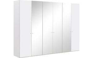 Goossens Kledingkast Easy Storage Ddk, Kledingkast 304 cm breed, 220 cm hoog, 2x draaideur en 4x spiegel draaideur midden
