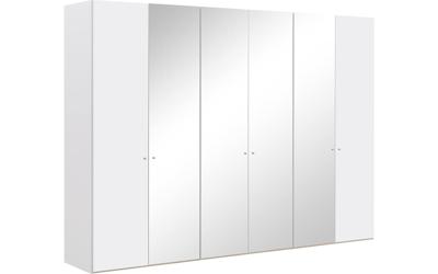Goossens Kledingkast Easy Storage Ddk, Kledingkast 304 cm breed, 220 cm hoog, 2x draaideur en 4x spiegel draaideur midden