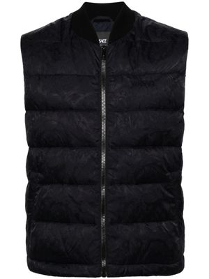 Versace gilet matelassé à motif Barocco en jacquard - Bleu