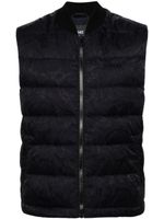 Versace gilet matelassé à motif Barocco en jacquard - Bleu