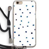 Blauwe stippen: iPhone 6 / 6S Transparant Hoesje met koord