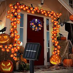 kunstmatige esdoornblad slinger lichtslingers op zonne-energie 6,5 m 30 leds Thanksgiving halloween herfstbladeren decoratie buiten binnen tuin patio open haard voor vakantie sfeer verlichting Lightinthebox