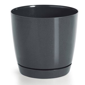 Prosperplast plantenpot - kunststof - antraciet - D13,5 x H12,5 cm - Plantenpotten