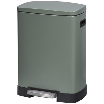 Leen Bakker - Pedaalemmer Paco - - 25L+15L - Metaal - Groen - 39x47.5x64.5 Cm