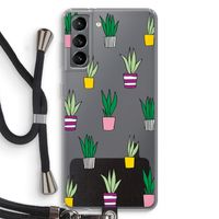 Sanseveria: Samsung Galaxy S21 Transparant Hoesje met koord