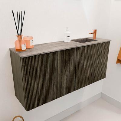 Toiletmeubel Mondiaz Joya Dlux | 90 cm | Meubelkleur Shadow | Faye wastafel Oza Wasbak Rechts | 1 kraangat